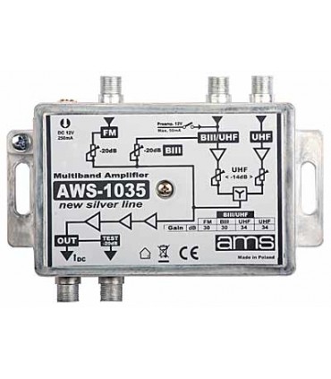 Wzmacniacz antenowy AWS-1035 FM-VHF/UHF-UHF