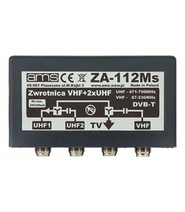 Zwrotnica antenowa ZA-112Ms VHFIII/UHF/UHF/75