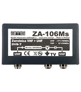 Zwrotnica antenowa ZA-106Ms VHF/21-48/75 złącza F