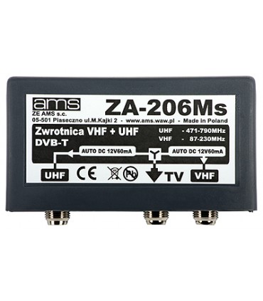 Zwrotnica antenowa ZA-206Ms VHF/21-48/75 złącza F