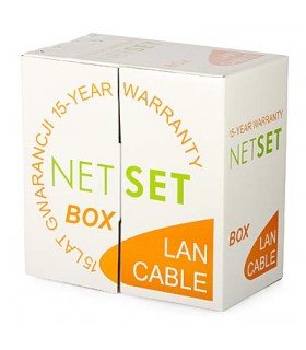 Przewód NETSET U/UTP PE kategorii 6 czarny, skrętka zewnętrzna, klasa palności Fca [305 m]