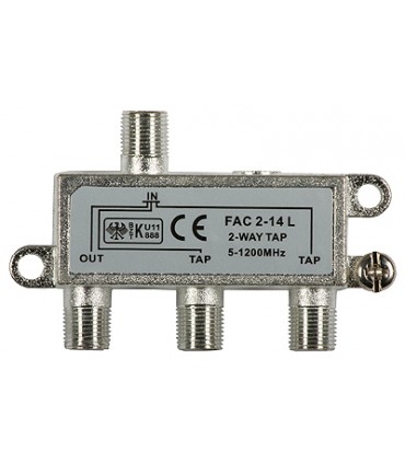 Odgałęźnik TV 2-krotny FAC-2-14 dB (5-1000MHz)