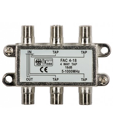 Odgałęźnik TV 4-krotny FAC-4-18 dB (5-1000MHz)