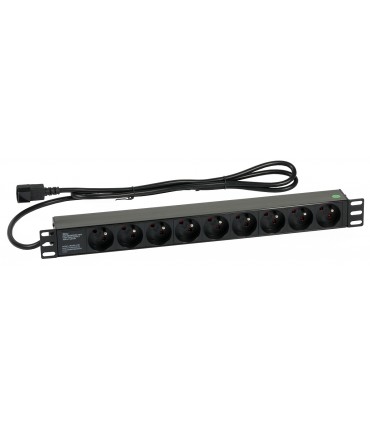Listwa zasilająca RACK 19" AC 230 V 9 gniazd, wtyk UPS (IEC320C13), dł. przewodu: 1,6 m