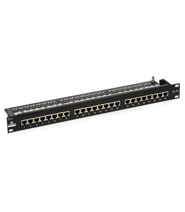 Patch Panel, 1U, kat. 5e, 24 porty + uchwyt na kable RJ-45