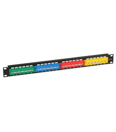 Patch Panel, kat. 5e, 24 porty RJ-45 (kąt 45 stopni)