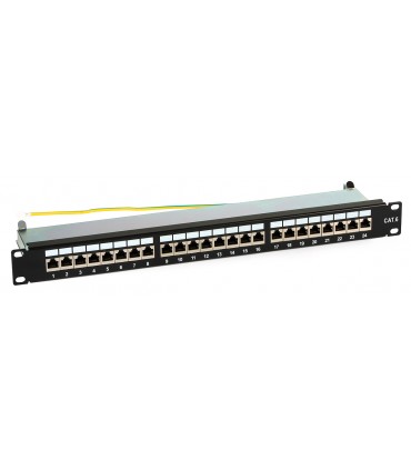 Patch Panel kat. 6, 24 porty RJ-45, FTP + uchwyt na kable