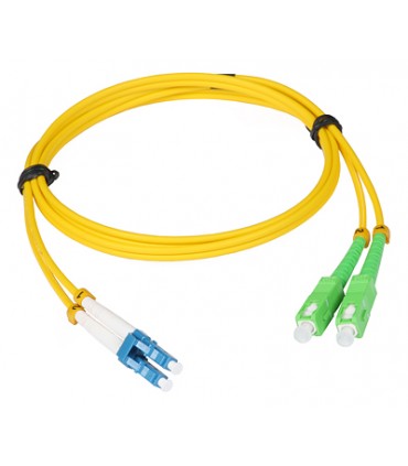 Patchcord jednomodowy PC-515DA 2xSC/APC-2xLC, duplex G.652D 1m