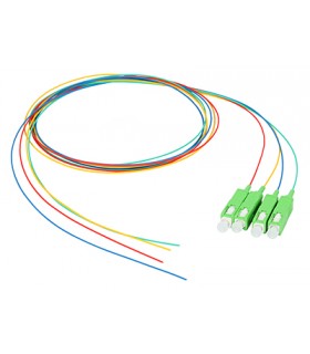 Zestaw pigtaili jednomdowych 4 szt. PG-52S1 SC/APC G.657A1 1m czerwony, zielony, niebieski, żółty
