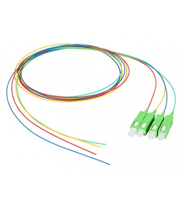 Zestaw pigtaili jednomdowych 4 szt. PG-52S1 SC/APC G.657A1 1m czerwony, zielony, niebieski, żółty