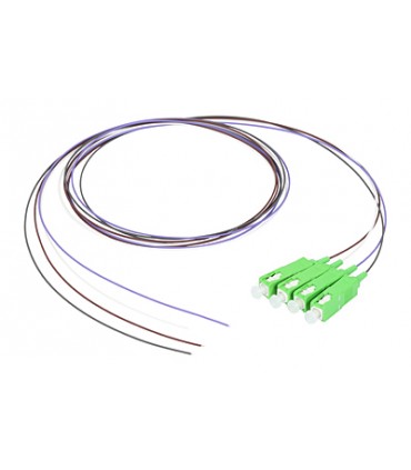 Zestaw pigtaili jednomdowych 4 szt. PG-52S1 SC/APC G.657A1 1m biały, szary, brązowy, fioletowy