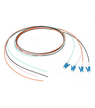 Zestaw pigtaili jednomodowych 4 szt. PG-55S1 LC/UPC G.657A1 1m aqua, czarny, pomarańczowy, różowy