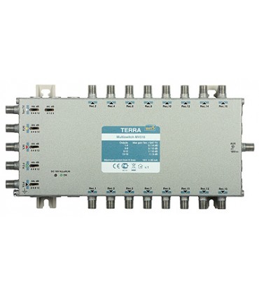 Multiswitch MV-516 Terra klasa A, 5-wejściowy 16-wyjściowy z regulacją wzmocnienia IF