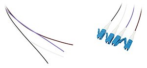 Zestaw pigtaili jednomodowych 4 szt. PG-55S1 LC/UPC G.657A1 1m biały, szary, brązowy, fioletowy