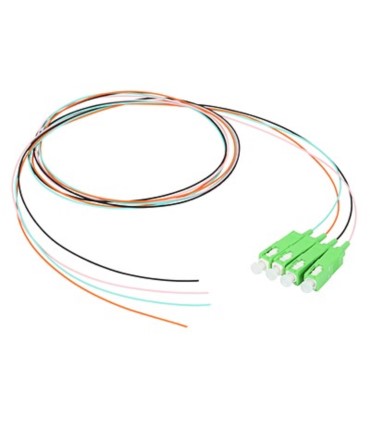 Zestaw pigtaili jednomdowych 4 szt. PG-52S1 SC/APC G.657A1 1m aqua, czarny, pomarańczowy, różowy