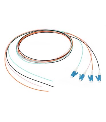 Zestaw pigtaili jednomodowych 4 szt. PG-55S1 LC/UPC G.657A1 1m aqua, czarny, pomarańczowy, różowy