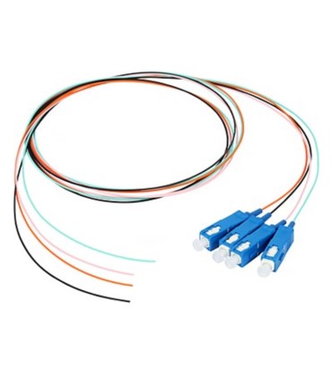 Zestaw pigtaili jednomodowych 4 szt. PG-51S1 SC/UPC G.657A1 1m aqua, czarny, pomarańczowy, różowy