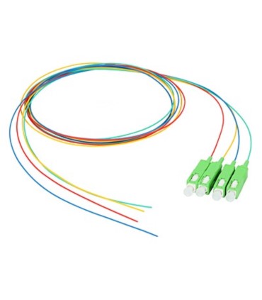 Zestaw pigtaili jednomdowych 4 szt. PG-52S1 SC/APC G.657A1 1m czerwony, zielony, niebieski, żółty