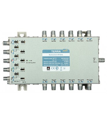 Multiswitch MV-924L TERRA klasa A, 9-wejściowy, 24-wyjściowy z aktywną naziemną - bez zasilacza