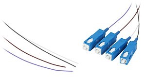 Zestaw pigtaili jednomodowych 4 szt. PG-51S1 SC/UPC G.657A1 1m biały, szary, brązowy, fioletowy