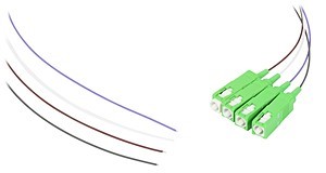 Zestaw pigtaili jednomdowych 4 szt. PG-52S1 SC/APC G.657A1 1m biały, szary, brązowy, fioletowy