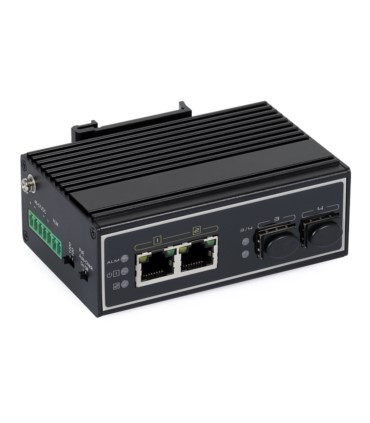 Switch przemysłowy PoE ULTIPOWER 322SFP mini 2xGE(2xPoE) 2xSFP(1000M) 802.3af/at HiPoE 180W PoE Auto-Check