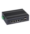 Switch przemysłowy PoE ULTIPOWER 152SFP 5xFE (4xPoE) 2xSFP(100M) 802.3af/at 120 W PoE Auto-Check