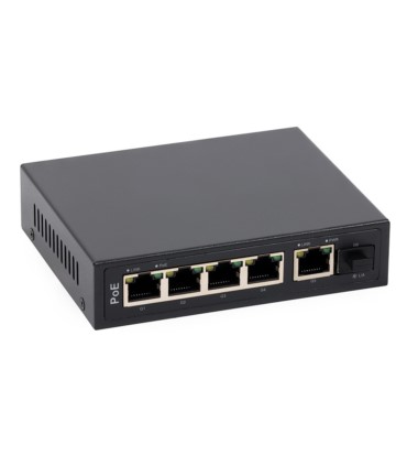 Switch PoE ULTIPOWER 0154afat 4xFE(4xPoE) 1xGE 1xSFP 802.3af/at 65W