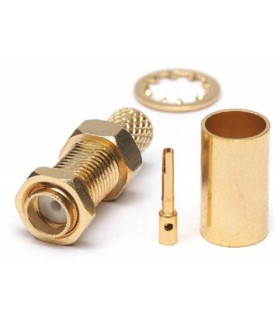Gniazdo SMA zaciskane na przewód H-155 złocone