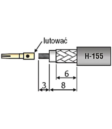 Gniazdo SMA zaciskane na przewód H-155 złocone