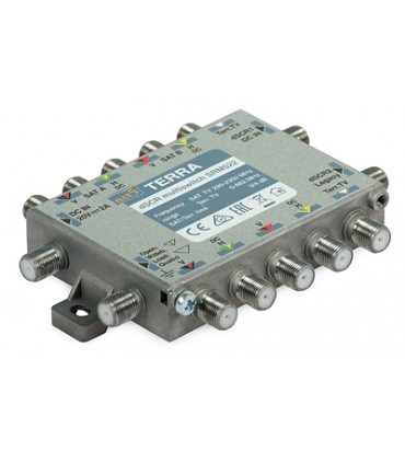 Multiswitch SRM-522 (950...2150 MHz/290...2340 MHz) Terra z AGC - klasa A z pasywnym torem TV system Digital SCR/Unicable