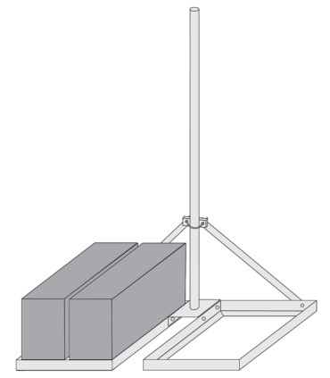Maszt balastowy bezinwazyjny MB-1000 1m