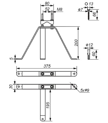 Obejma murowa z podporą OMP-50L22