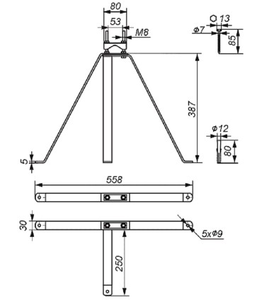 Obejma ścienna OMP-50L40