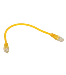 Patchcord UTP 0.25m kat.5e żółty