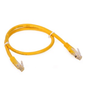 Patchcord UTP 0,5m kat.5e żółty