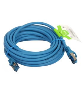 Patchcord S/FTP 5m kat.6A niebieski