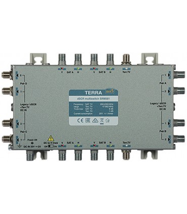 Multiswitch przelotowy SRM-581 (290...2340 MHz) Terra z AGC - klasa A z aktywnym torem TV Digital SCR/Unicable