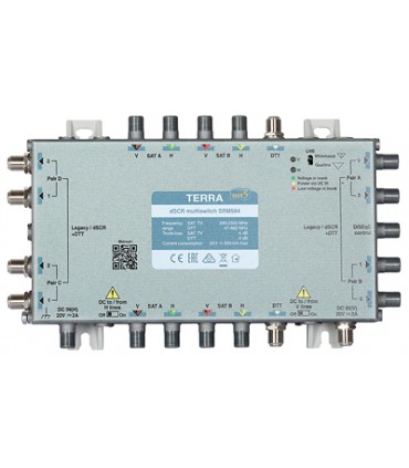 Multiswitch przelotowy SRM-584 Terra z aktywnym torem FM/DAB/DVB-T i wbudowanym AGC - klasa A system Digital SCR/Unicable