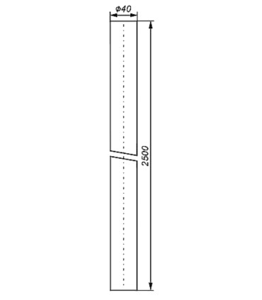 Maszt antenowy aluminiowy 2,5 m, średnica 40 mm, grubość 2,0 mm