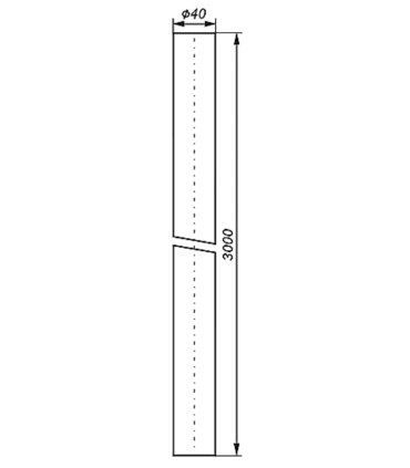 Maszt antenowy aluminiowy 3,0 m, średnica 40 mm, grubość 2,0 mm