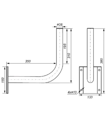Uchwyt antenowy TV-Sat 30cm ocynkowany ogniowo