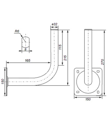 Uchwyt antenowy TV-SAT US-32x200 malowany
