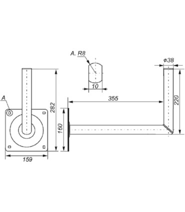 Uchwyt ścienny kątowy USL-38/400-H ocynkowany ogniowo