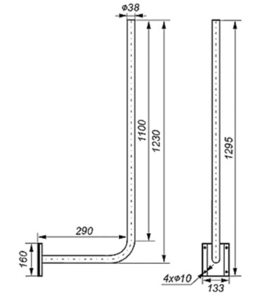 Uchwyt antenowy TV-Sat WG-30/110 ocynkowany galwanicznie 30cm x 110cm