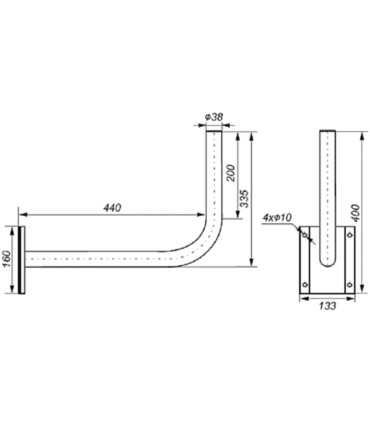 Uchwyt antenowy TV-Sat WG-5 ocynkowany 50cm