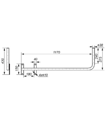 Uchwyt antenowyTV-SAT UML-38Z120 (lewy)