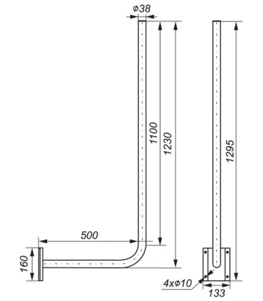 Uchwyt antenowy TV-Sat WG-50/110 ocynkowany ogniowo 50cm x 110cm