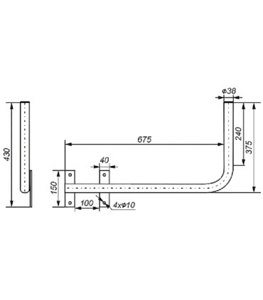 Uchwyt antenowy TV-SAT UML-38Z75 (lewy)