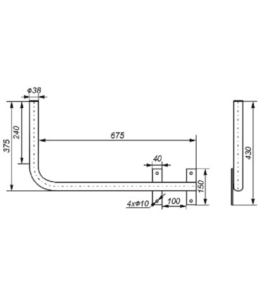 Uchwyt antenowy TV-SAT UML-38Z75 (prawy)